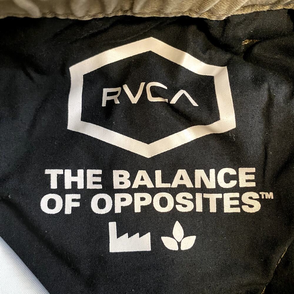 RVCA Men's Size Medium Khaki Brown Elastic Waist Drawstring Stretch Twill Pants - Picture 5 of 10